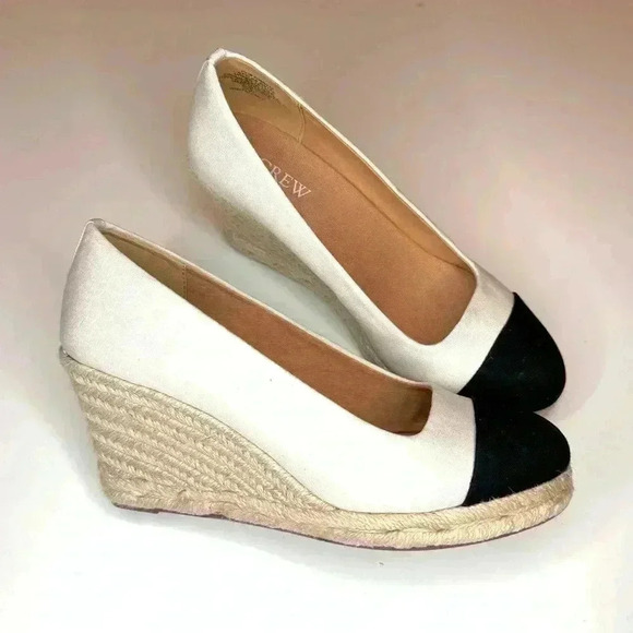 J Crew Women’s Cap-toe canvas espadrille wedges Size- 7 - Picture 4 of 12